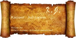 Kaiser Julianna névjegykártya